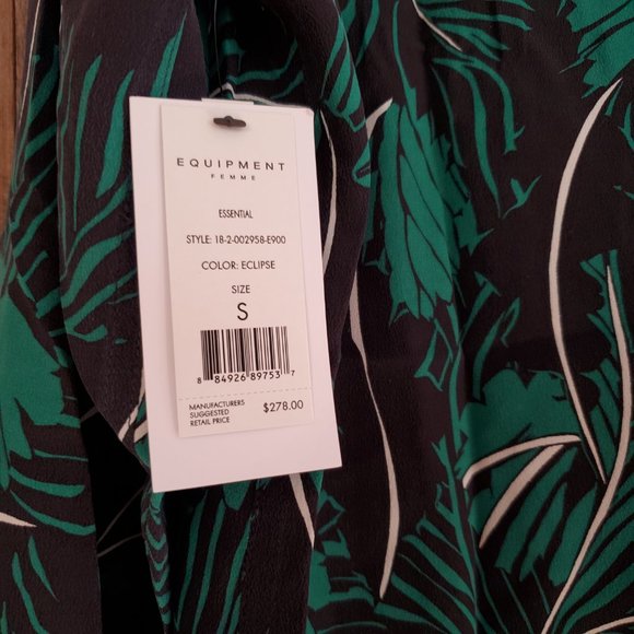 NWT Equipment Femme Essential Palm Silk Blouse S - Picture 7 of 7
